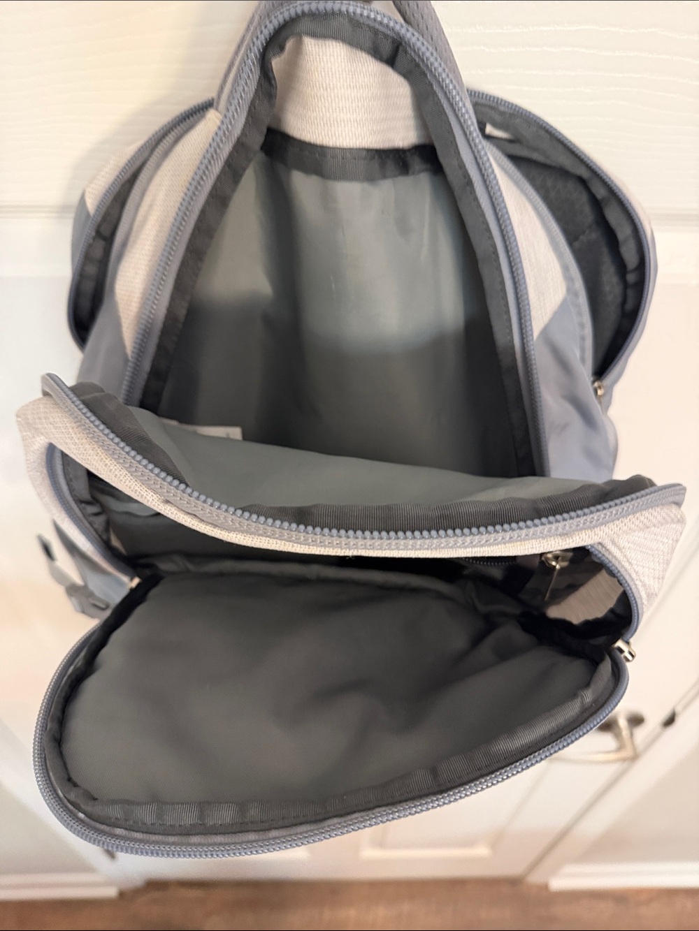 The North Face Light Gray Men's Backpack with Dark Gray Accents - Picture 2 of 6